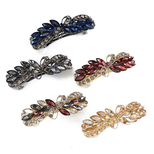 Vintage Alloy Flower Rhinestone Electroplated Women's Hairpin
