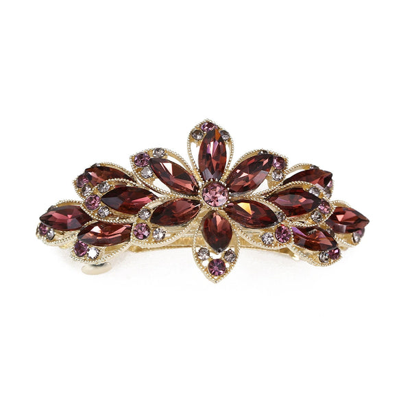 Vintage Alloy Flower Rhinestone Electroplated Women's Hairpin