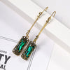 Vintage Alloy Geometric Retro Tassel Earrings For Women With Electroplating