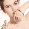 Vintage Alloy Open Flower Bracelet With Diamond Inlay Simple Fashion Bangle Accessory