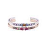 Vintage Alloy Open Flower Bracelet With Diamond Inlay Simple Fashion Bangle Accessory