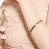 Vintage Alloy Open Flower Bracelet With Diamond Inlay Simple Fashion Bangle Accessory