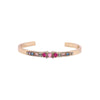 Vintage Alloy Open Flower Bracelet With Diamond Inlay Simple Fashion Bangle Accessory
