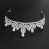 Vintage Alloy Pearl Crown Headband With Rhinestone Hollow Electroplated Design Luxury Retro Hair Accessory For Women
