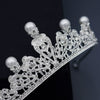 Vintage Alloy Pearl Crown Headband With Rhinestone Hollow Electroplated Design Luxury Retro Hair Accessory For Women