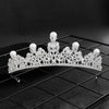 Vintage Alloy Pearl Crown Headband With Rhinestone Hollow Electroplated Design Luxury Retro Hair Accessory For Women
