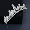 Vintage Alloy Pearl Crown Headband With Rhinestone Hollow Electroplated Design Luxury Retro Hair Accessory For Women