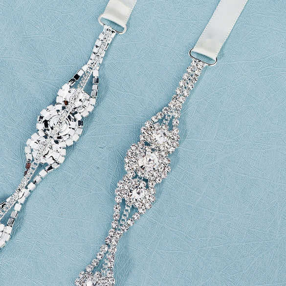Vintage Alloy Soft Chain Waist Belt With Ribbon And Sunflower Rhinestone Detail For Bridal Dress Wedding Accessories