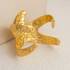Vintage Animals Starfish Stainless Steel 18K Electroplated Hammer Bracelet For Women