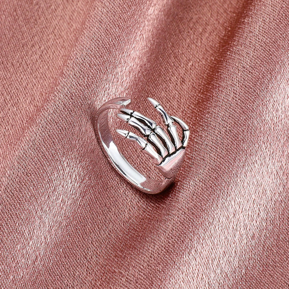 Vintage Antique Open Claw Punk Gothic Adjustable Ring For Women In Alloy With Geometric Pattern And Electroplating