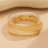 Vintage Asymmetrical Smudged Round Wide Acrylic Bracelet For Women Electroplated