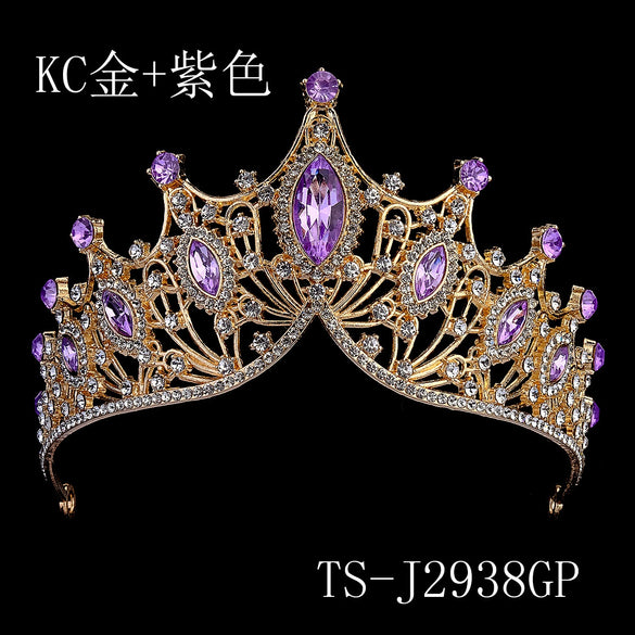 Vintage Baroque Rhinestone Crown Headpiece For Women Luxury Bridal Wedding Hair Accessory With Elegant Retro Detailing