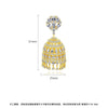 Vintage Bellshaped Geometric Zircon Drop Earrings In Electroplated Copper For Women