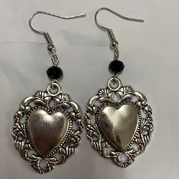 Vintage Black Drop Shaped Metal Earrings With Scissors Pattern Electroplated Retro Bohemian Unisex Ear Accessories