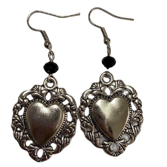 Vintage Black Drop Shaped Metal Earrings With Scissors Pattern Electroplated Retro Bohemian Unisex Ear Accessories