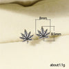 Vintage Blackened Craft Copper Maple Leaf Stud Earrings