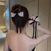 Vintage Bow Crystal Tassel Handmade Hair Rope Hair Band Intestinal Ring Rubber Band Women Hair Accessories
