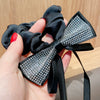 Vintage Bow Crystal Tassel Handmade Hair Rope Hair Band Intestinal Ring Rubber Band Women Hair Accessories