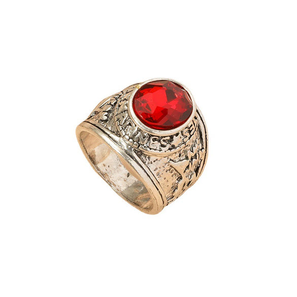 Vintage Carved Floral Glazed Alloy Joint Ring Exaggerated Index Finger Statement Ring For Unisex Fashion