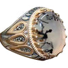 Vintage Carved Geometric Moonstone Bracelet With Electroplated Metal Finish Retro Unisex Jewelry