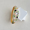 Vintage Cloisonné Enamel Filigree Open Bangle Bracelet With Hollow Design Floral Pattern And Plated Finish