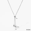 Vintage Cold Style Women's Light Luxury Fashion Simple Pull Out Stainless Steel Heart Shaped Pendant Necklace With Electroplating