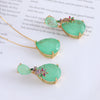 Vintage Copper Earrings And Necklaces With Love Water Drops Bells Pattern Electroplated