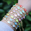 Vintage Copper Geometric Evil Eye Hamsa Hand Enamel Adjustable Bracelet For Women Electroplated Literary Style