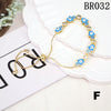Vintage Copper Geometric Evil Eye Hamsa Hand Enamel Adjustable Bracelet For Women Electroplated Literary Style