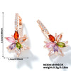 Vintage Copper Lotus Zircon Earrings