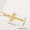 Vintage Cross Necklace Copper Plated Real Gold Microinlaid Zircon Pendant Accessories Geometric Style