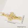 Vintage Cross Necklace Copper Plated Real Gold Microinlaid Zircon Pendant Accessories Geometric Style