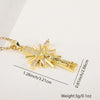 Vintage Cross Necklace Copper Plated Real Gold Microinlaid Zircon Pendant Accessories Geometric Style