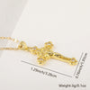 Vintage Cross Necklace Copper Plated Real Gold Microinlaid Zircon Pendant Accessories Geometric Style