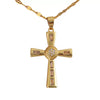Vintage Cross Necklace Copper Plated Real Gold Microinlaid Zircon Pendant Accessories Geometric Style