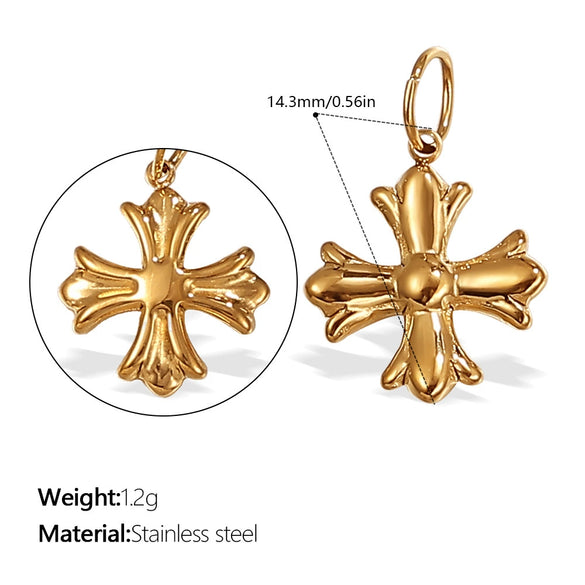 Vintage Cross Pendant Necklace 316L Stainless Steel Electroplating Fashion Jewelry For Female