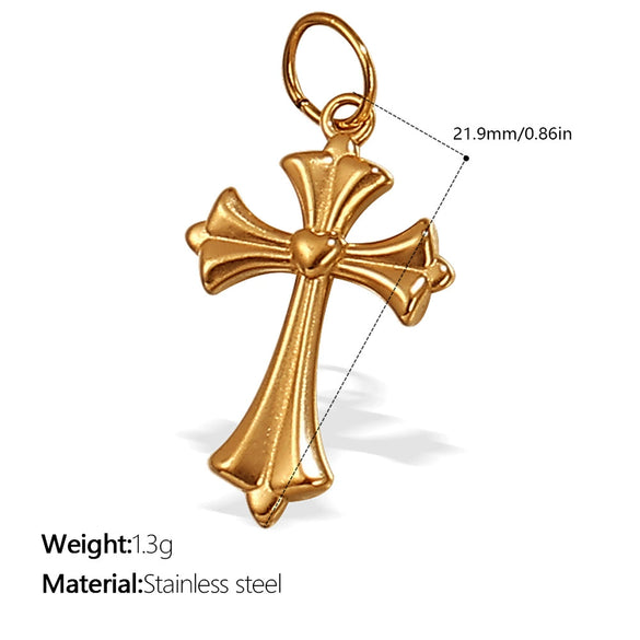 Vintage Cross Pendant Necklace 316L Stainless Steel Electroplating Fashion Jewelry For Female