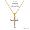 Vintage Cross 316L Stainless Steel Zircon Diamond Necklace