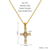 Vintage Cross 316L Stainless Steel Zircon Diamond Necklace