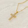 Vintage Cross 316L Stainless Steel Zircon Diamond Necklace