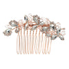 Vintage Crystal Rhinestone Heart Hair Comb Bridal Wedding Hair Accessory Handmade Electroplated Headpiece For Women
