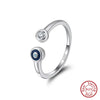 Vintage Design S925 Sterling Silver Evil Eye Ring Opening Adjustable