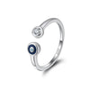 Vintage Design S925 Sterling Silver Evil Eye Ring Opening Adjustable