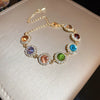 Vintage Diamondstudded Flower Copper Plastic Women's Bracelet