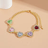 Vintage Diamondstudded Flower Copper Plastic Women's Bracelet