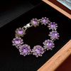 Vintage Diamondstudded Flower Copper Plastic Women's Bracelet