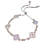 Vintage Diamondstudded Flower Copper Plastic Women's Bracelet