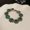Vintage Diamondstudded Flower Copper Plastic Women's Bracelet
