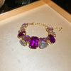 Vintage Diamondstudded Flower Copper Plastic Women's Bracelet