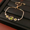 Vintage Diamondstudded Flower Copper Plastic Women's Bracelet